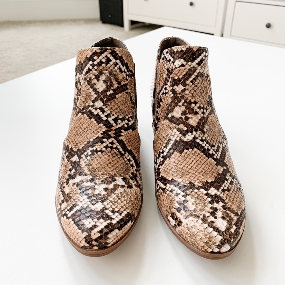 Qupid Brown Snake Print Short Boots - Picture 4 of 9